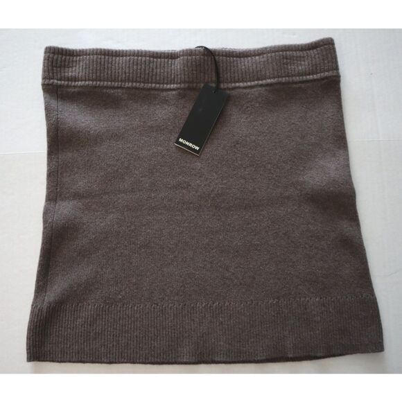 Monrow x Revolve HS0040 Women's Sz S Brown Rib Cashmere Sweater Mini Skirt - Picture 1 of 6